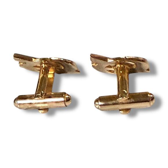 Vintage Boy Scouts of America Cufflinks and Tie Bar Gold Tone Red Blue Enamel - Picture 4 of 7